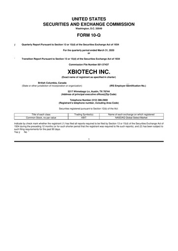 Thumbnail XBiotech 10-Q Quarterly Report FY 