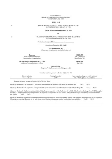 Thumbnail UFP Technologies
 10-K Annual Report 2020