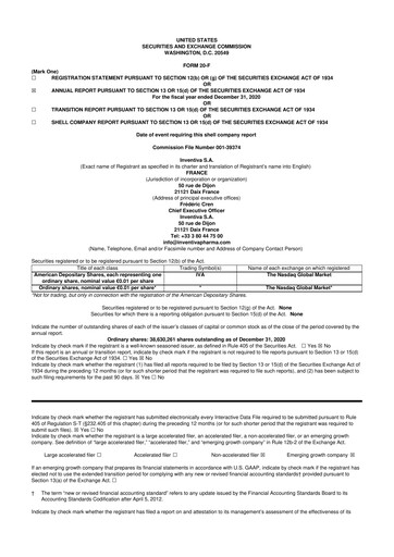 Vorschaubild Inventiva Pharma 20-F Jahresbericht 2020