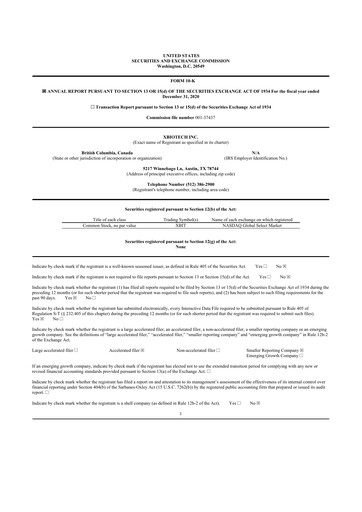 Thumbnail XBiotech 10-K Annual Report 2020