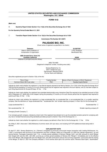 Thumbnail Palisade Bio 10-Q Quarterly Report FY2021 