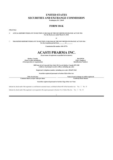 Thumbnail Grace Therapeutics 10-K Annual Report 2021