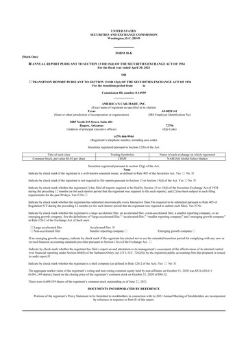 Thumbnail America's Car-Mart 10-K Annual Report 2021