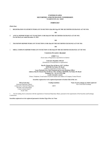 Thumbnail Ambev 20-F Annual Report 2021