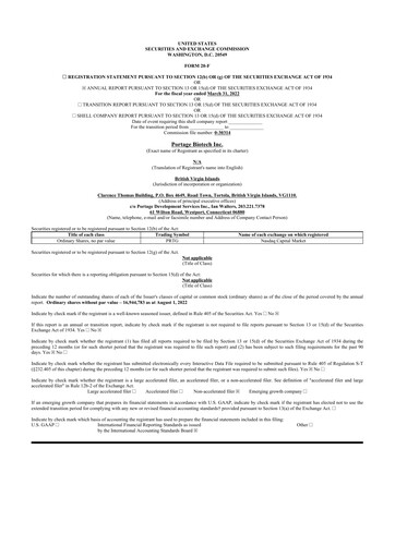 Vorschaubild Portage Biotech 20-F Jahresbericht 2022