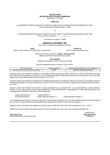 Thumbnail America's Car-Mart 10-Q Quarterly Report FY2024 