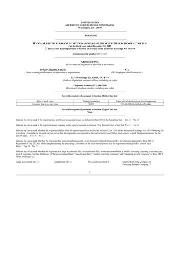 Thumbnail XBiotech 10-K Annual Report 2023