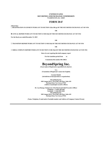 Vorschaubild BeyondSpring 20-F Jahresbericht 2023