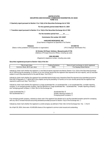 Vorschaubild Harvard Bioscience 10-Q Quartalsbericht 2024 