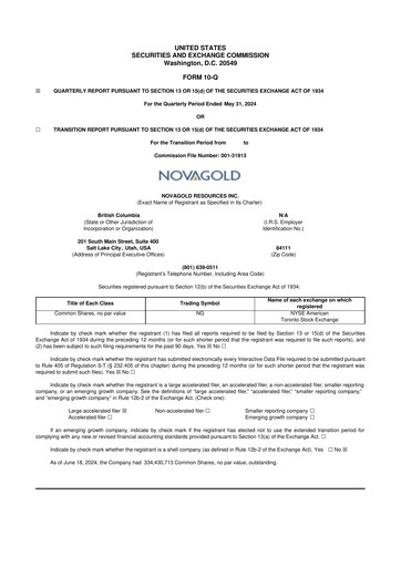 Thumbnail NovaGold Resources
 10-Q Quarterly Report FY2024 