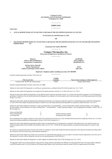 Thumbnail Compass Therapeutics 10-K Annual Report 2024