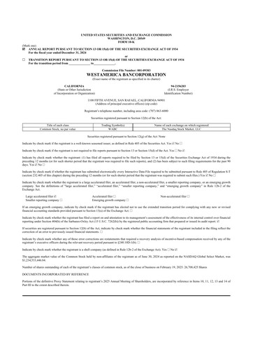 Thumbnail Westamerica Bancorporation
 10-K Annual Report 2024