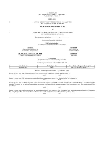 Thumbnail UFP Technologies
 10-K Annual Report 2024