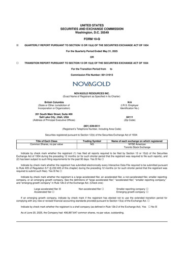 Thumbnail NovaGold Resources
 10-Q Quarterly Report FY2025 