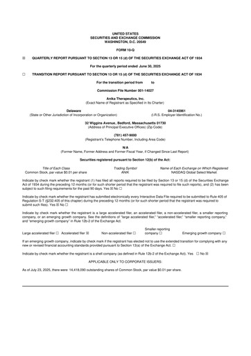 Thumbnail Anika Therapeutics 10-Q Quarterly Report FY2025 