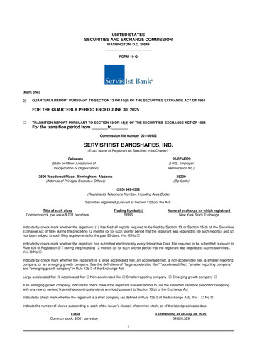 Thumbnail ServisFirst Bancshares 10-Q Quarterly Report FY2025 