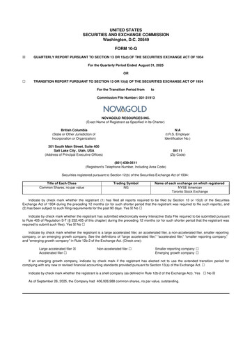 Thumbnail NovaGold Resources
 10-Q Quarterly Report FY2025 