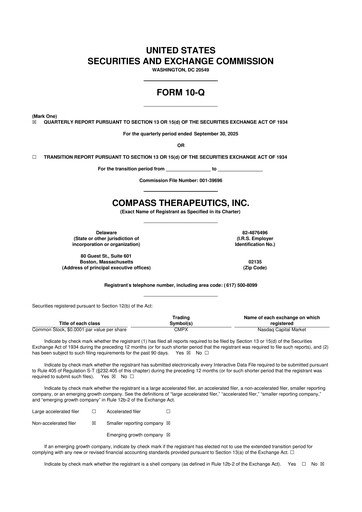 Thumbnail Compass Therapeutics 10-Q Quarterly Report FY 