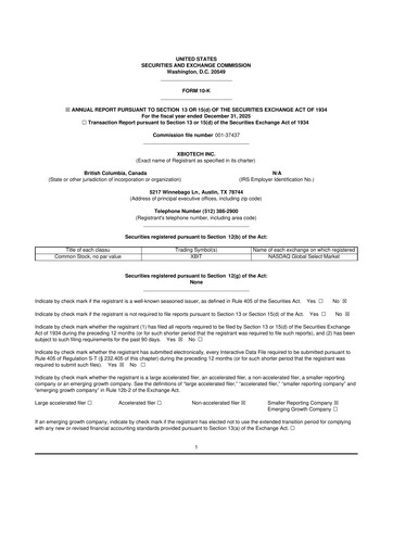 Thumbnail XBiotech 10-K Annual Report 
