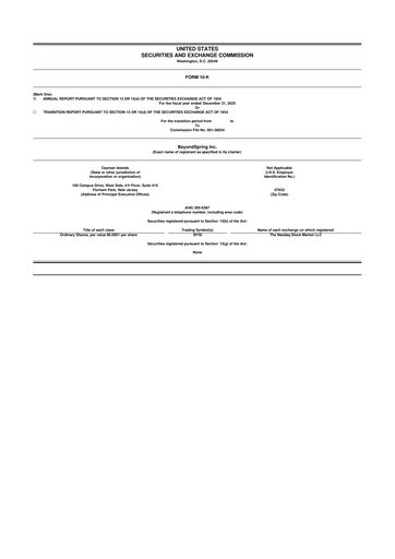 Thumbnail BeyondSpring 10-K Annual Report 2025