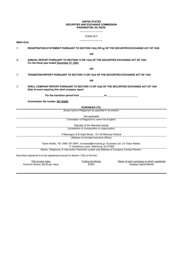 Thumbnail Euroseas 20-F Annual Report 