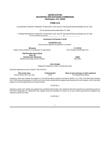 Vorschaubild Clearfield 10-Q Quartalsbericht 2026 