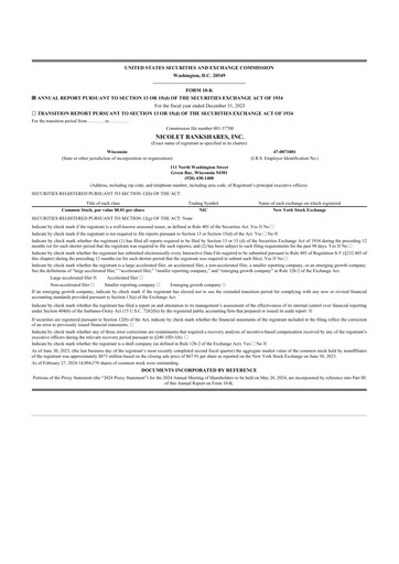 Thumbnail Nicolet Bankshares 10-K Annual Report 2023