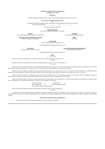 Miniature Magyar Bancorp 10-K Rapport annuel 2014