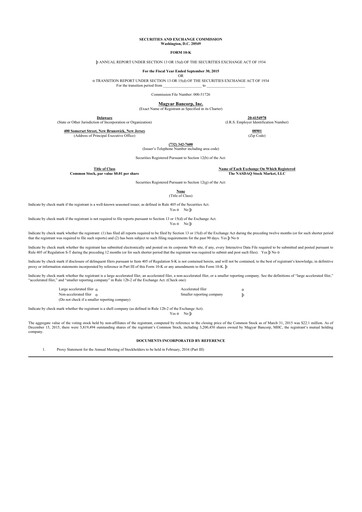 Miniature Magyar Bancorp 10-K Rapport annuel 2015