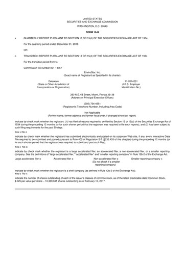 Thumbnail EVI Industries 10-Q Quarterly Report FY2017 