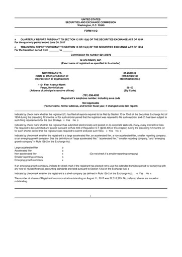 Thumbnail NI Holdings
 10-Q Quarterly Report FY2017 