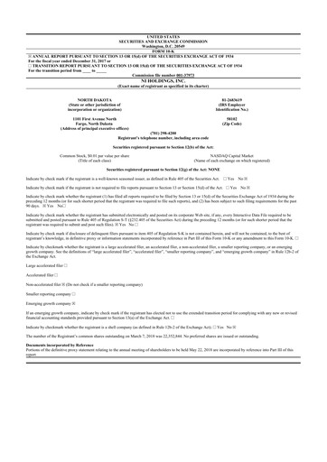 Vorschaubild NI Holdings
 10-K Jahresbericht 2017