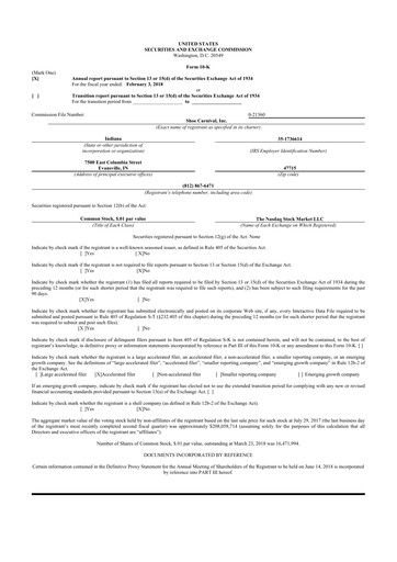 Thumbnail Shoe Carnival
 10-K Annual Report 2017