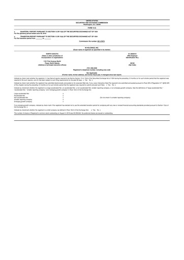 Thumbnail NI Holdings
 10-Q Quarterly Report FY2018 