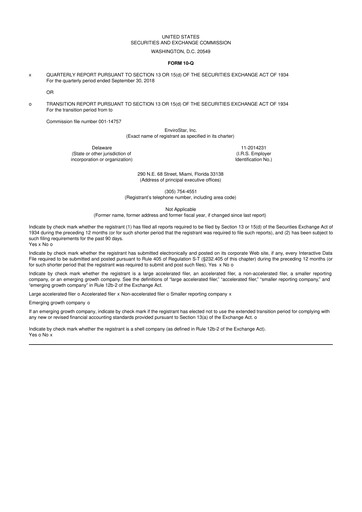 Thumbnail EVI Industries 10-Q Quarterly Report FY2019 