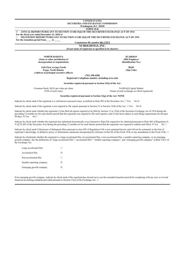 Vorschaubild NI Holdings
 10-K Jahresbericht 2018