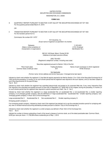 Thumbnail EVI Industries 10-Q Quarterly Report FY2019 