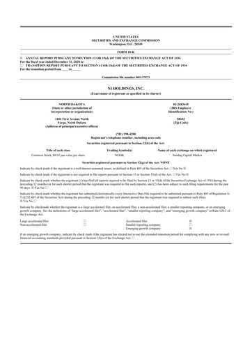 Vorschaubild NI Holdings
 10-K Jahresbericht 2020