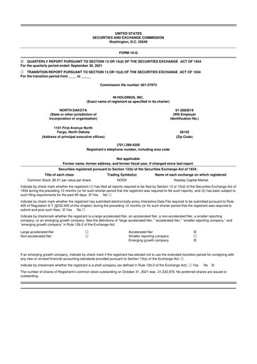 Thumbnail NI Holdings
 10-Q Quarterly Report FY2021 
