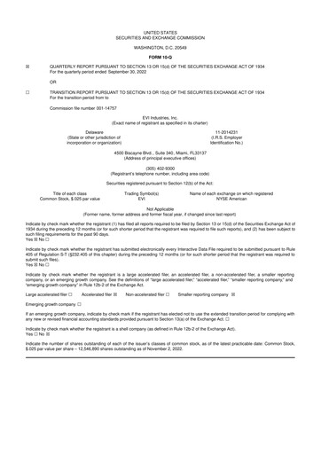 Thumbnail EVI Industries 10-Q Quarterly Report FY2023 