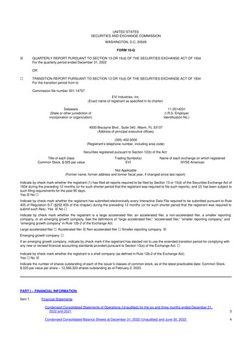Thumbnail EVI Industries 10-Q Quarterly Report FY2023 
