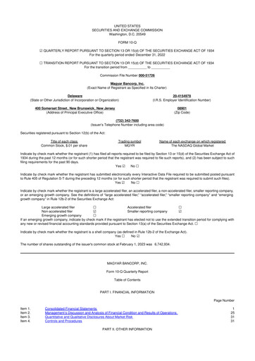Thumbnail Magyar Bancorp 10-Q Quarterly Report FY2023 