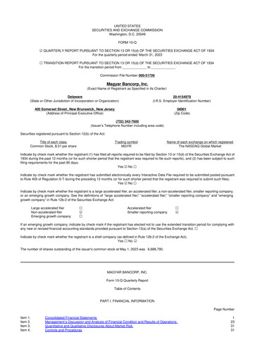 Thumbnail Magyar Bancorp 10-Q Quarterly Report FY2023 