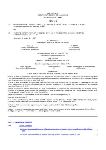 Thumbnail EVI Industries 10-Q Quarterly Report FY2024 