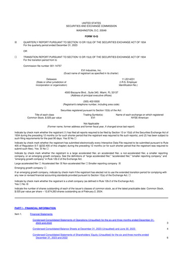 Thumbnail EVI Industries 10-Q Quarterly Report FY2024 