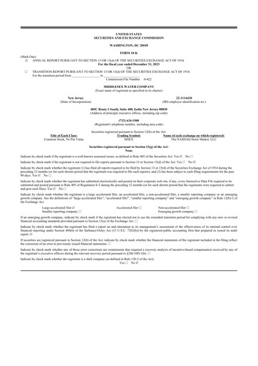 Thumbnail Middlesex Water Company
 10-K Annual Report 2023