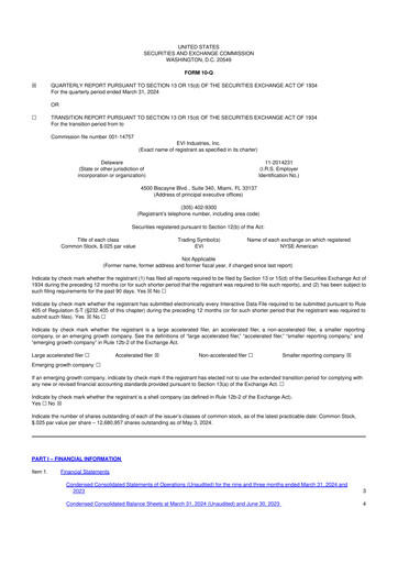 Thumbnail EVI Industries 10-Q Quarterly Report FY2024 