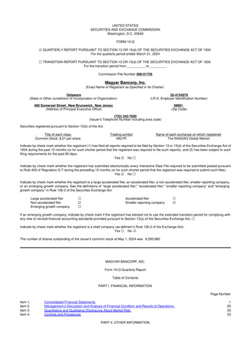 Thumbnail Magyar Bancorp 10-Q Quarterly Report FY2024 