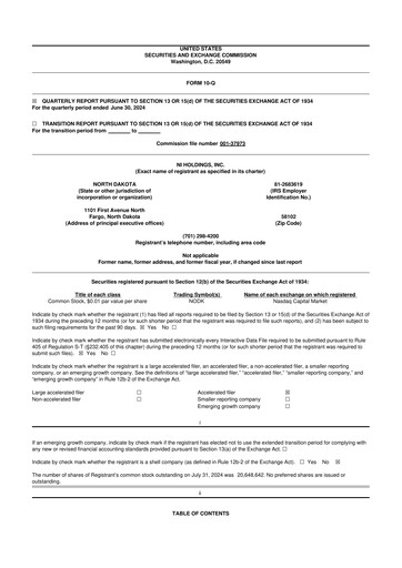Thumbnail NI Holdings
 10-Q Quarterly Report FY2024 