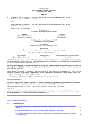 Thumbnail EVI Industries 10-Q Quarterly Report FY2025 